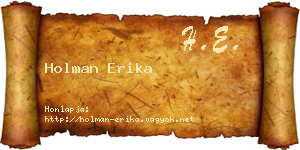 Holman Erika névjegykártya